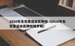 2020年东京奥运会奖牌榜（2020年东京奥运会奖牌榜俄罗斯）