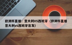 欧洲杯直播：意大利VS西班牙（欧洲杯直播意大利vs西班牙首发）